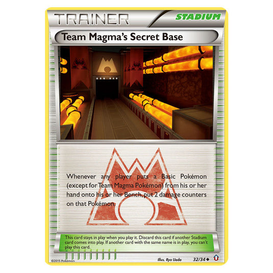 Team Magma's Secret Base 32 card from the Pokemon set Double Crisis