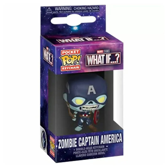 Pocket POP! Keychain - What If - Zombie Captain America - Keyring