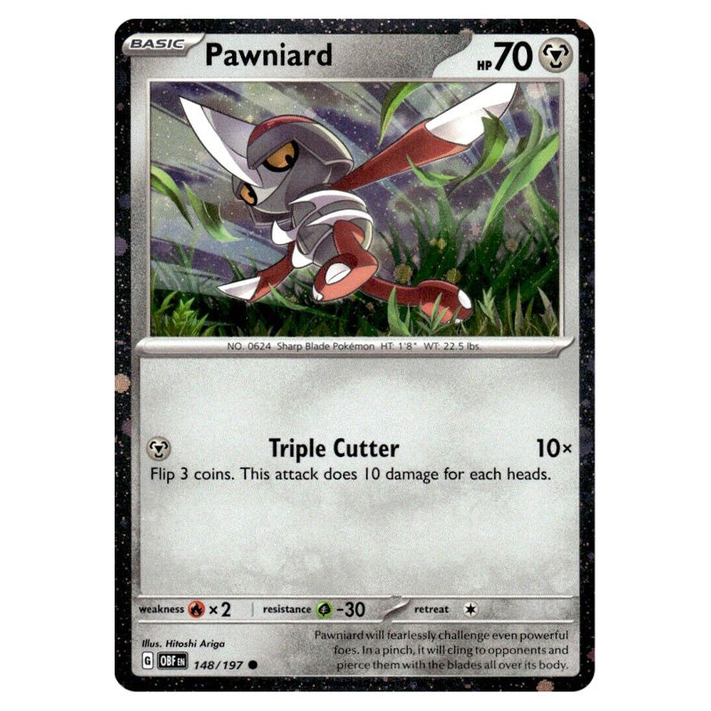 Pokemon - Obsidian Flames - Pawniard 148/197 (Cosmo Holo) Pokemon - Obsidian Flames - Pawniard 148/197 (Cosmo Holo)