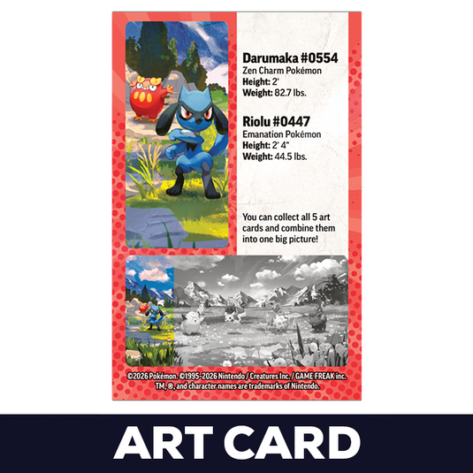 Pokemon - Mega Evolution - Ascended Heros - Mini Tin - Riolu & Darumaka - Art Card