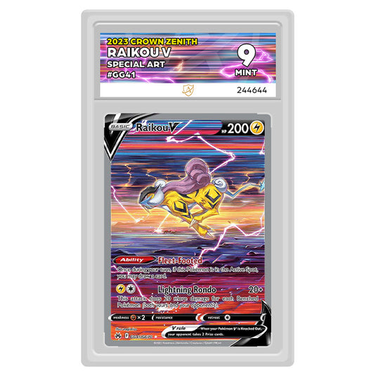 Pokemon - Sword & Shield - Crown Zenith - Raikou V - GG41/GG70 (ACE Label 9 Graded Slab)