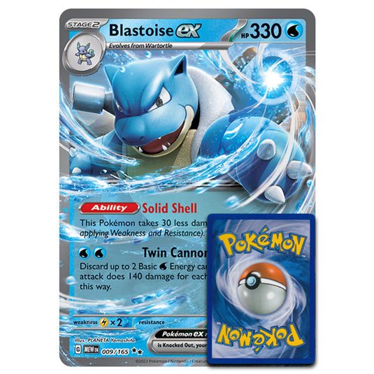 Pokemon - Scarlet & Violet - 151 - Blastoise ex 009/165 - Oversized Promo Card