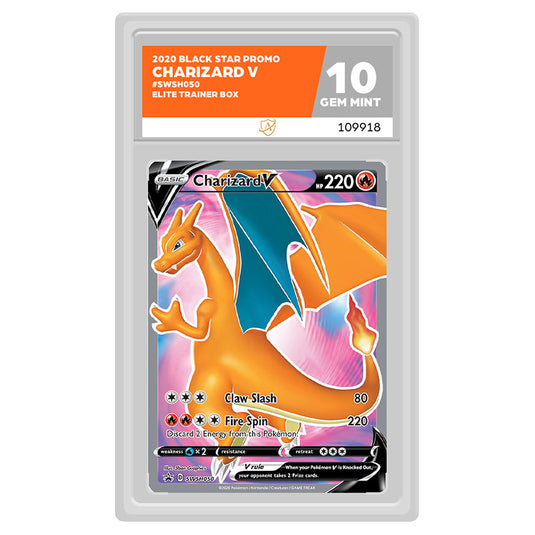 Pokemon - Sword & Shield - Black Star Promos - Charizard V - SWSH050 (ACE 10 Graded Slab)