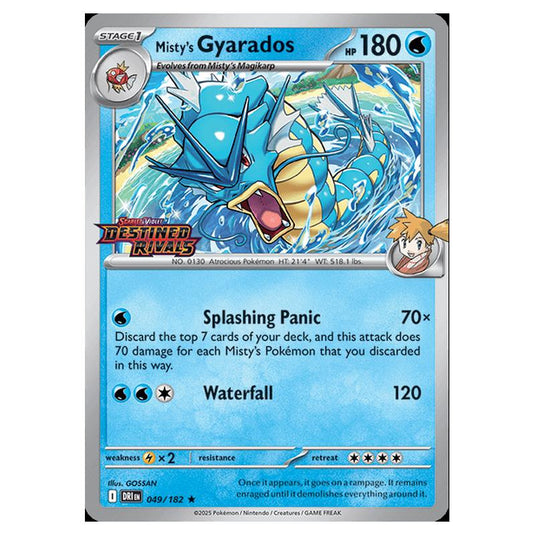 Pokemon - Scarlet & Violet - Destined Rivals - Misty's Gyarados - 049/182 (PreRelease Stamped)