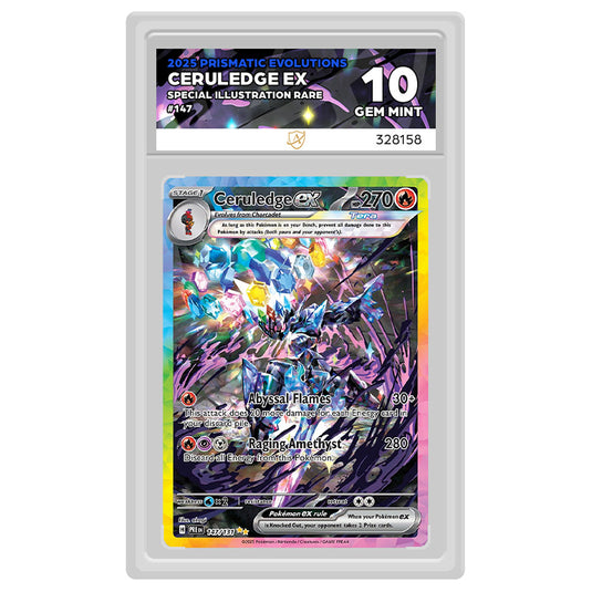 Pokemon - Scarlet & Violet - Prismatic Evolutions - Ceruledge ex - 147/131 (Ace Label 10 Graded Slab)