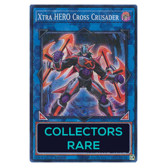 Xtra HERO Cross Crusader RA04-EN076-CR card from the Yu-Gi-Oh! set Quarter Century Stampede