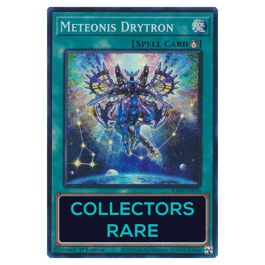 Meteonis Drytron RA04-EN096-CR card from the Yu-Gi-Oh! set Quarter Century Stampede