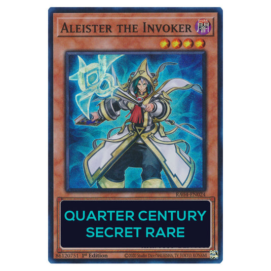 Aleister the Invoker (Alternate Artwork) RA04-EN024-QCSR card from the Yu-Gi-Oh! set Quarter Century Stampede