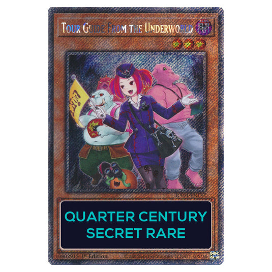 Tour Guide From the Underworld (Alternate Artwork) RA04-EN157-QCSR card from the Yu-Gi-Oh! set Quarter Century Stampede