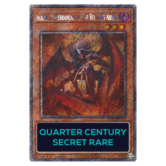 Scarm, Malebranche of the Burning Abyss RA04-EN233-QCSR card from the Yu-Gi-Oh! set Quarter Century Stampede