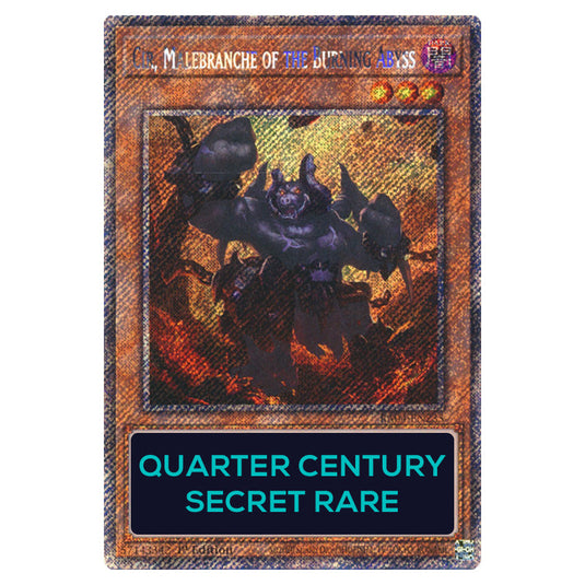 Graff, Malebranche of the Burning Abyss RA04-EN235-QCSR card from the Yu-Gi-Oh! set Quarter Century Stampede