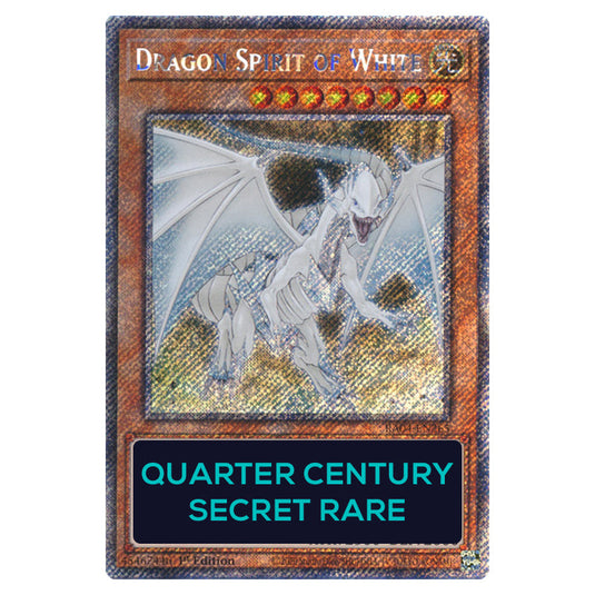 Dragon Spirit of White RA04-EN265-QCSR card from the Yu-Gi-Oh! set Quarter Century Stampede