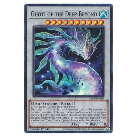 Ghoti of the Deep Beyond RA04-EN060-SR card from the Yu-Gi-Oh! set Quarter Century Stampede