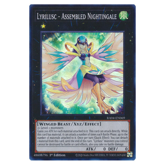 Lyrilusc - Assembled Nightingale RA04-EN069-SR card from the Yu-Gi-Oh! set Quarter Century Stampede