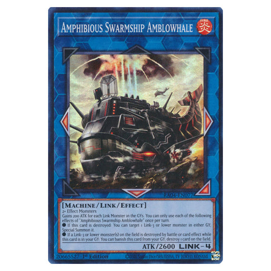 Amphibious Swarmship Amblowhale RA04-EN077-SR card from the Yu-Gi-Oh! set Quarter Century Stampede