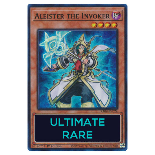 Aleister the Invoker (Alternate Artwork) RA04-EN024-UTR card from the Yu-Gi-Oh! set Quarter Century Stampede