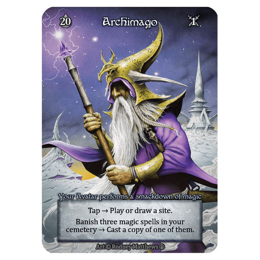 Archimago card from the Sorcery: Contested Realm set Arthurian Legends