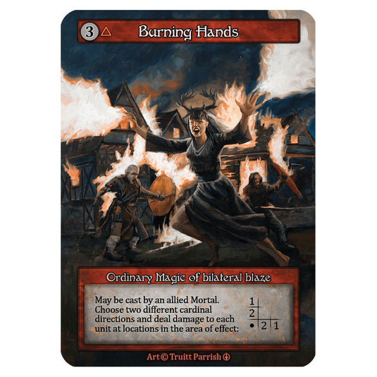 Burning Hands card from the Sorcery: Contested Realm set Arthurian Legends