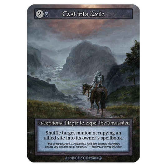 Cast into Exile card from the Sorcery: Contested Realm set Arthurian Legends