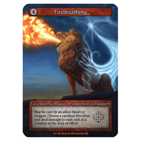 Firebreathing card from the Sorcery: Contested Realm set Arthurian Legends