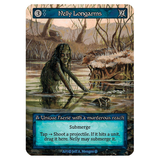 Nelly Longarms card from the Sorcery: Contested Realm set Arthurian Legends