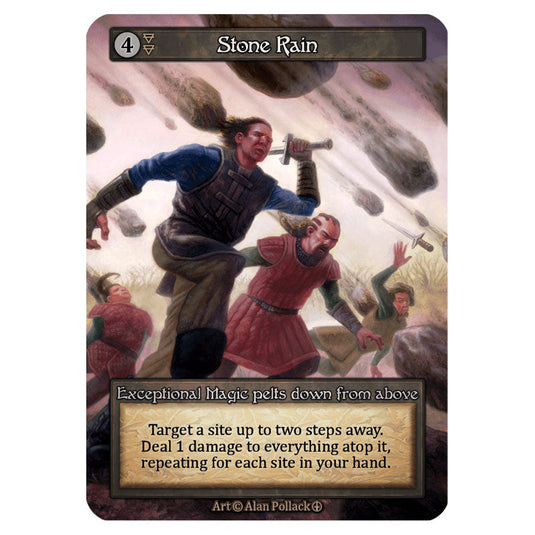 Stone Rain card from the Sorcery: Contested Realm set Arthurian Legends