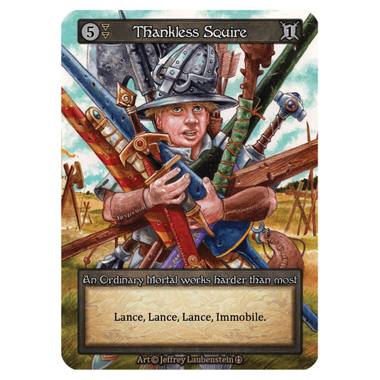 Thankless Squire card from the Sorcery: Contested Realm set Arthurian Legends