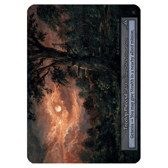 Treetop Hideout card from the Sorcery: Contested Realm set Arthurian Legends