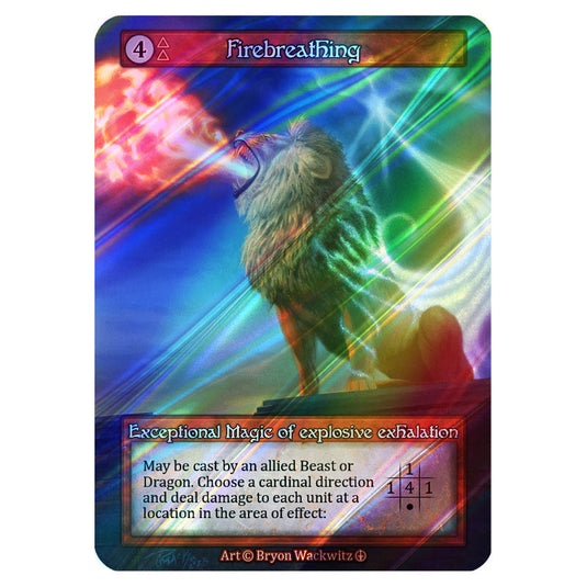 Firebreathing FOIL card from the Sorcery: Contested Realm set Arthurian Legends