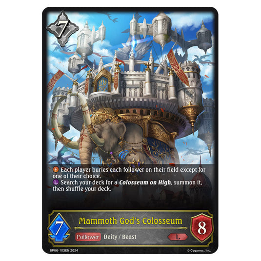 Mammoth God's Colosseum BP06-103EN card from the Shadowverse: Evolve set Paragons of the Colosseum