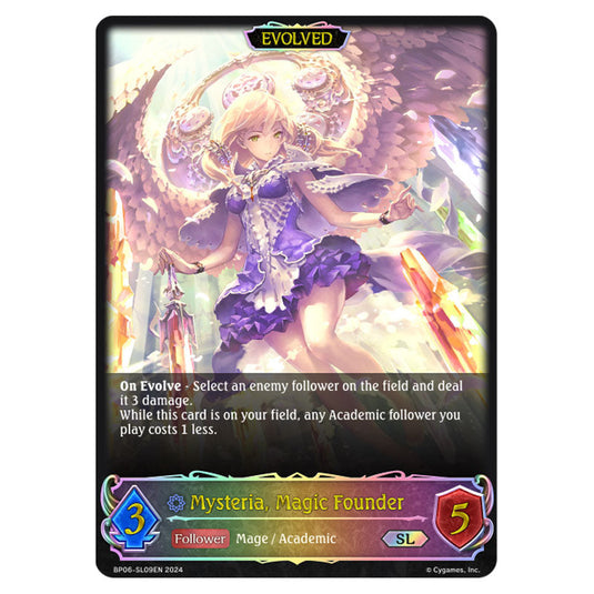 Mysteria, Magic Founder BP06-SL09EN card from the Shadowverse: Evolve set Paragons of the Colosseum