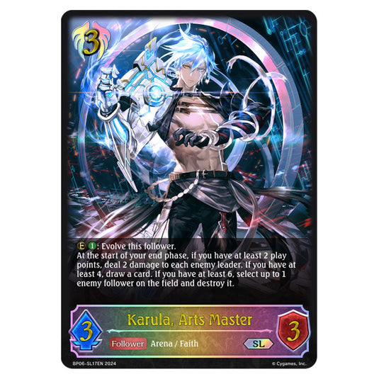 Karula, Arts Master BP06-SL17EN card from the Shadowverse: Evolve set Paragons of the Colosseum