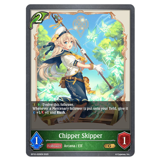 Chipper Skipper BP10-005EN card from the Shadowverse: Evolve set Gods of the Arcana