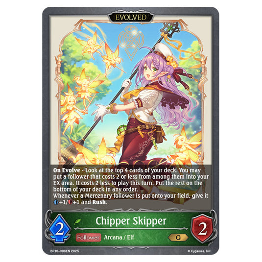 Chipper Skipper BP10-006EN card from the Shadowverse: Evolve set Gods of the Arcana