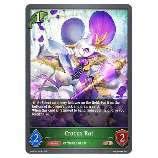 Crocus Rat BP10-015EN card from the Shadowverse: Evolve set Gods of the Arcana