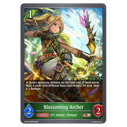 Blossoming Archer BP10-016EN card from the Shadowverse: Evolve set Gods of the Arcana