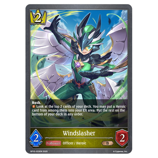 Windslasher BP10-033EN card from the Shadowverse: Evolve set Gods of the Arcana