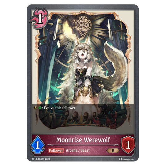 Moonrise Werewolf BP10-086EN card from the Shadowverse: Evolve set Gods of the Arcana