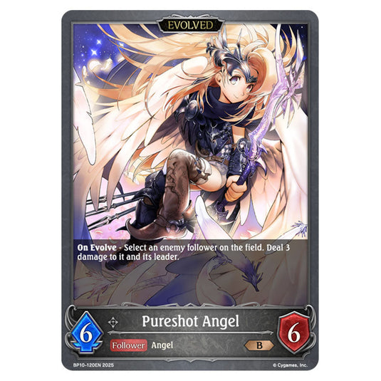 Pureshot Angel BP10-120EN card from the Shadowverse: Evolve set Gods of the Arcana