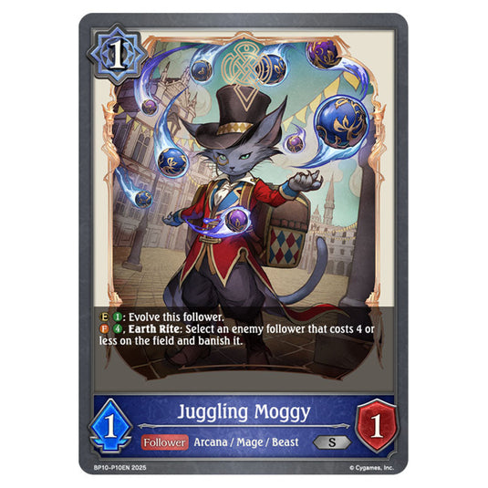 Juggling Moggy BP10-P10EN card from the Shadowverse: Evolve set Gods of the Arcana