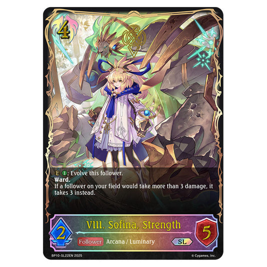 VIII. Sofina, Strength BP10-SL22EN card from the Shadowverse: Evolve set Gods of the Arcana