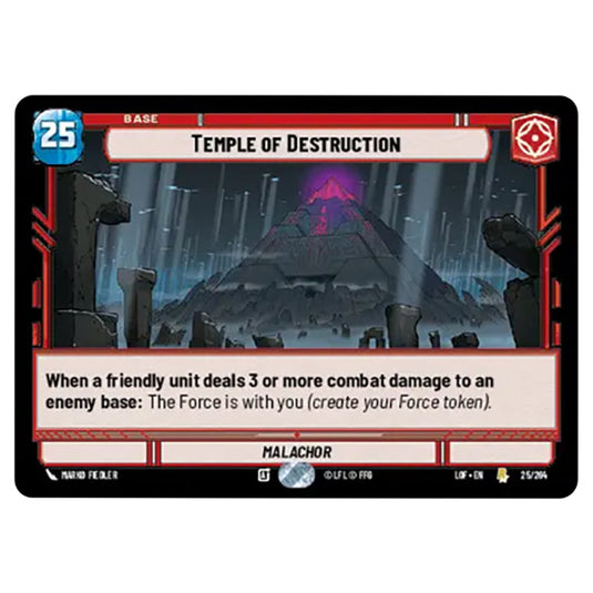 Temple of Destruction card from the Star Wars Unlimited set Legends of the Force