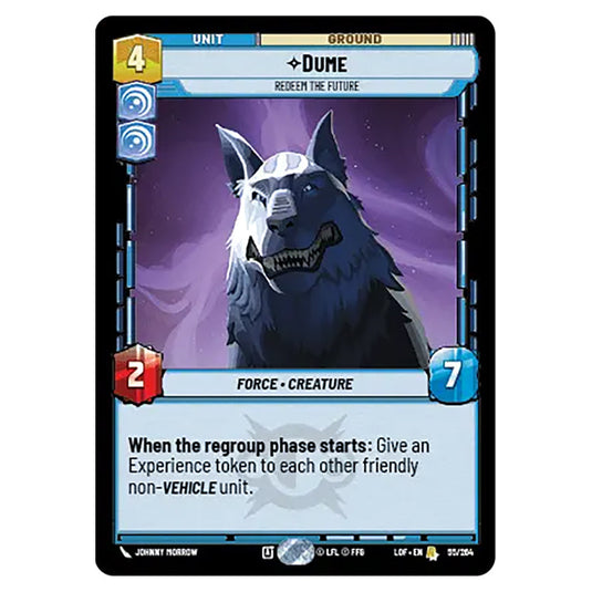 Dume Redeem the Future card from the Star Wars Unlimited set Legends of the Force