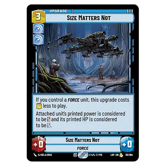 Size Matters Not card from the Star Wars Unlimited set Legends of the Force