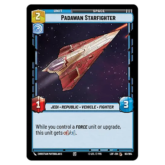 Padawan Starfighter card from the Star Wars Unlimited set Legends of the Force