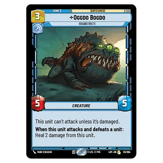 Oggdo Bogdo Bogano Brute card from the Star Wars Unlimited set Legends of the Force