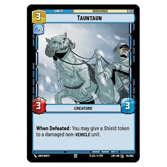 Tauntaun card from the Star Wars Unlimited set Legends of the Force