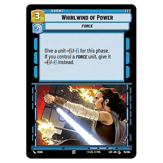 Whirlwind of Power card from the Star Wars Unlimited set Legends of the Force