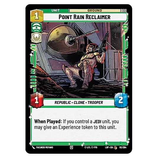 Point Rain Reclaimer card from the Star Wars Unlimited set Legends of the Force