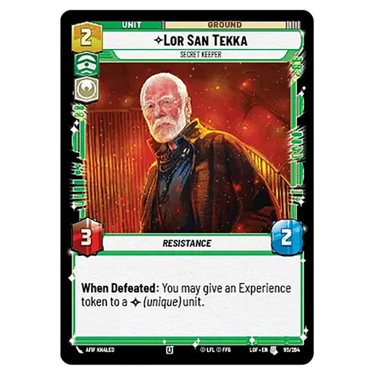Lor San Tekka Secret Keeper card from the Star Wars Unlimited set Legends of the Force